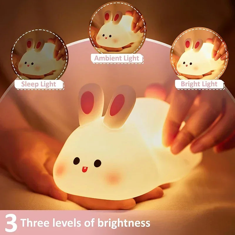 Silicone Lamp for Children's Room in the Shape of a Rabbit