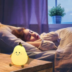 Children's night light in the shape of a pear.