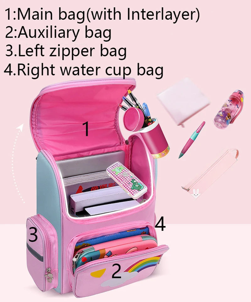 Girls' Waterproof Backpack with Unicorn Design