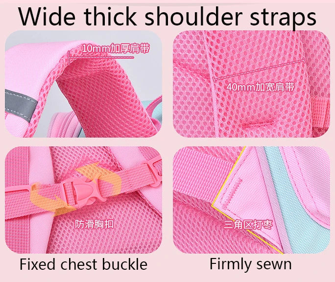 Girls' Waterproof Backpack with Unicorn Design