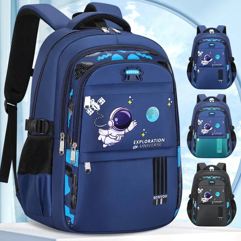Mochila escolar infantil com tema de astronauta, à prova d'água