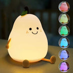 Children's night light in the shape of a pear.