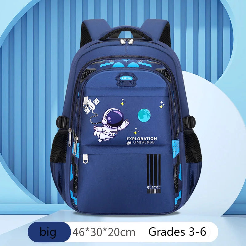Mochila escolar infantil com tema de astronauta, à prova d'água