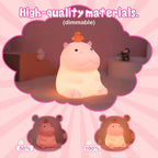 Luminária noturna LED em forma de hipopótamo para crianças