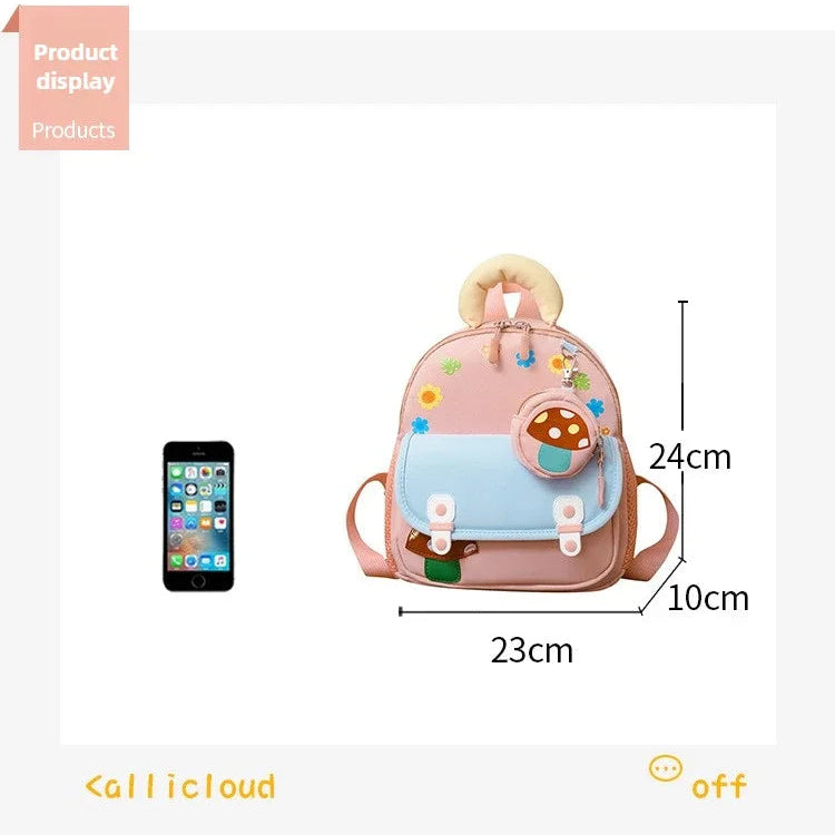 Children's backpack ideal for school, preschool, kindergarten, travel, and outdoor activities. Lightweight and durable.