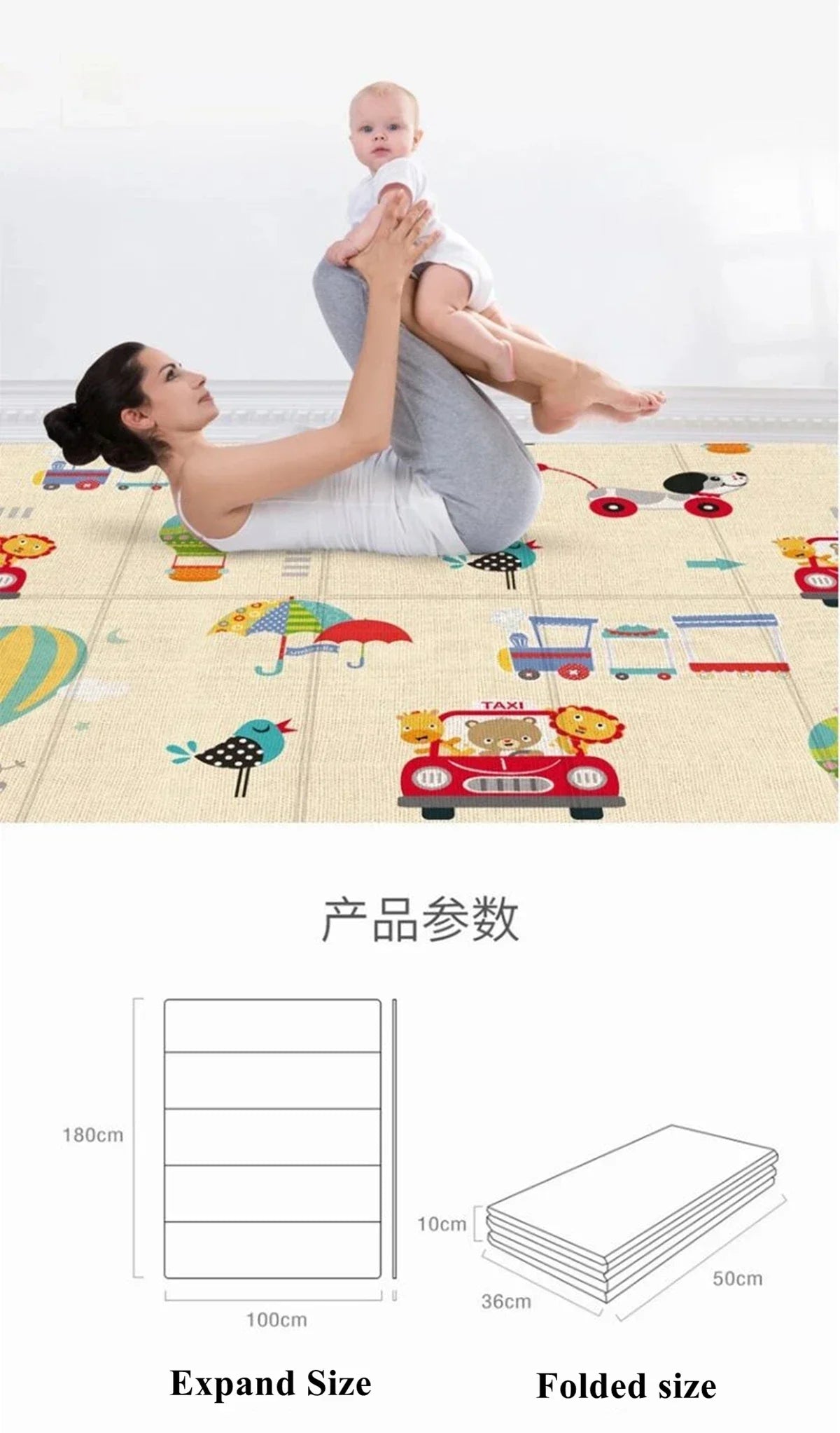 Non-toxic Foldable Activity Mat For Babies And Children - 180*100
