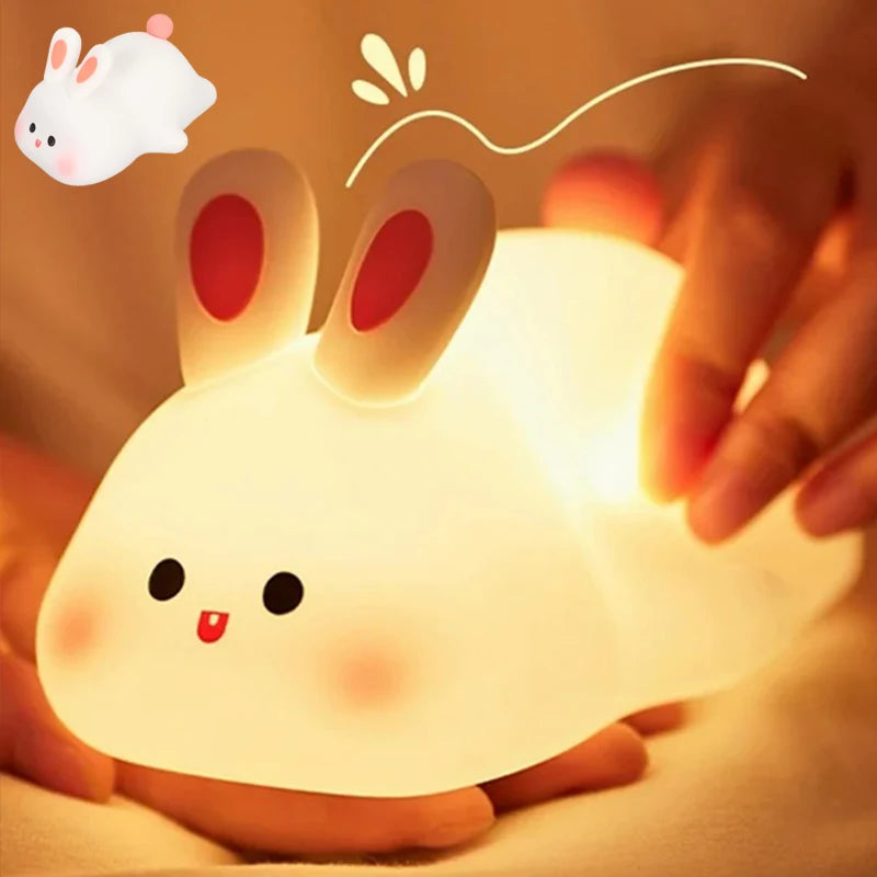 Silicone Lamp for Children's Room in the Shape of a Rabbit