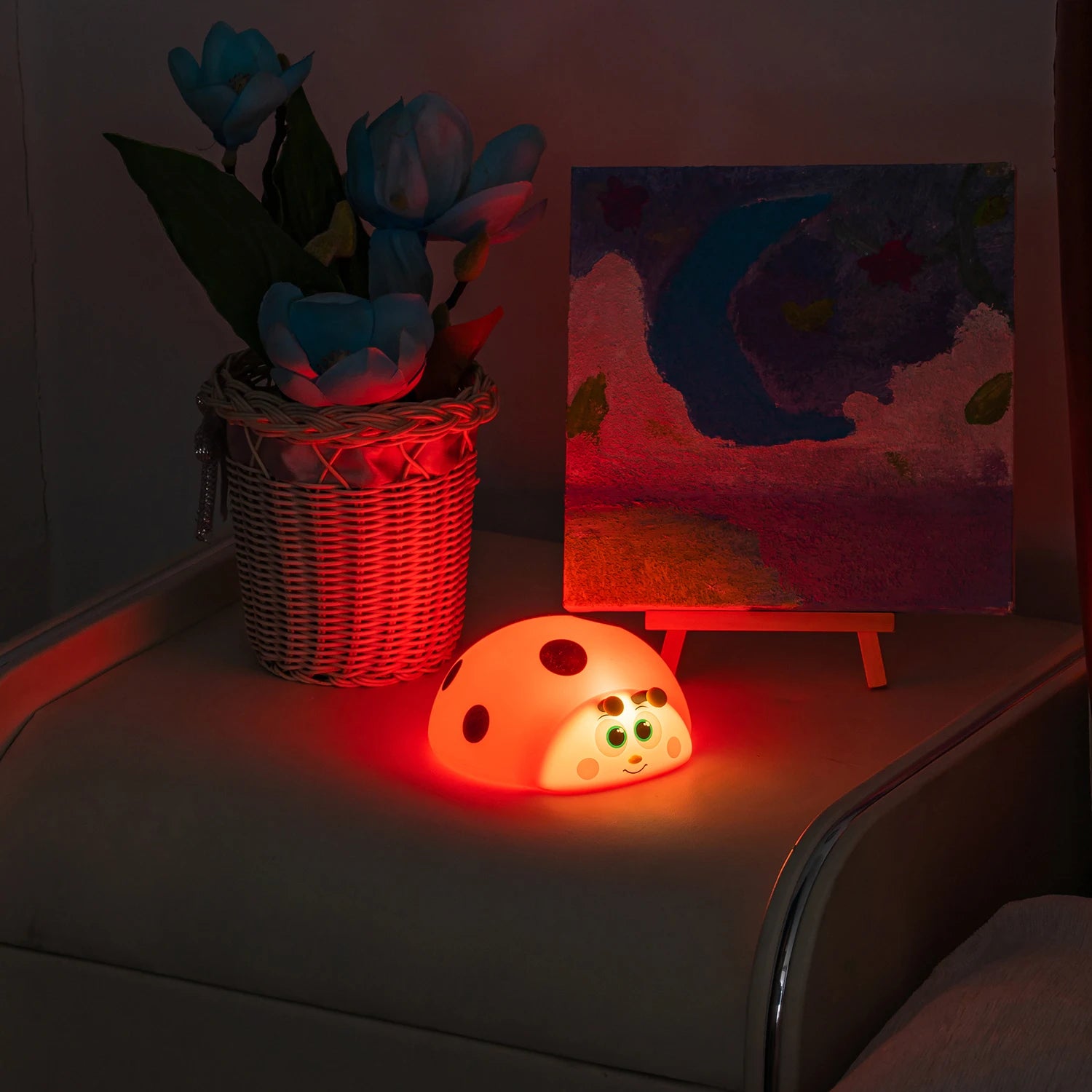Silicone Night Light for Baby's Room in Ladybug Shape