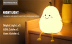 Children's night light in the shape of a pear.
