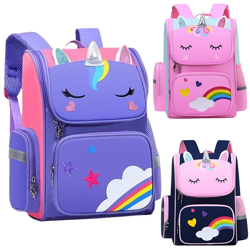Girls' Waterproof Backpack with Unicorn Design