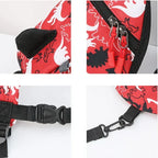 Children's anti-loss safety backpack with dinosaur-shaped safety belt.