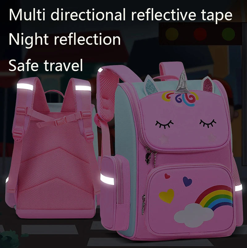 Girls' Waterproof Backpack with Unicorn Design