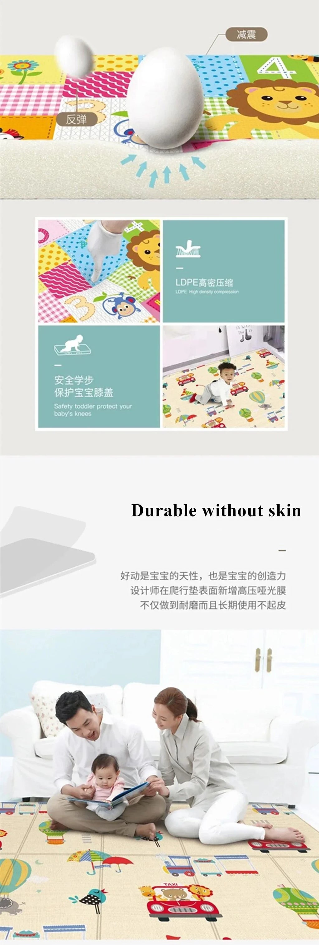 Non-toxic Foldable Activity Mat For Babies And Children - 180*100