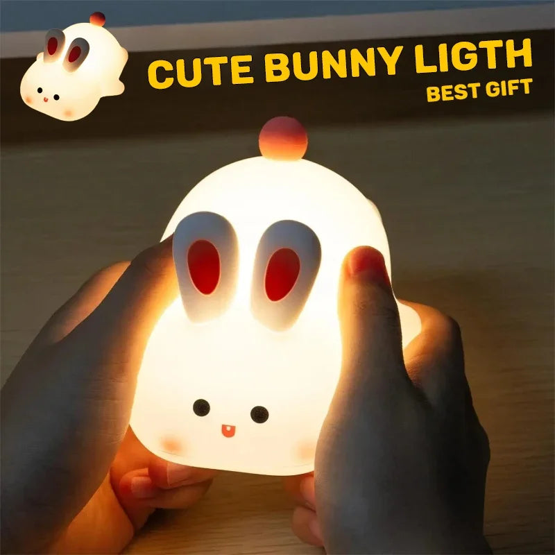 Silicone Lamp for Children's Room in the Shape of a Rabbit