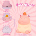 Luminária noturna LED em forma de hipopótamo para crianças