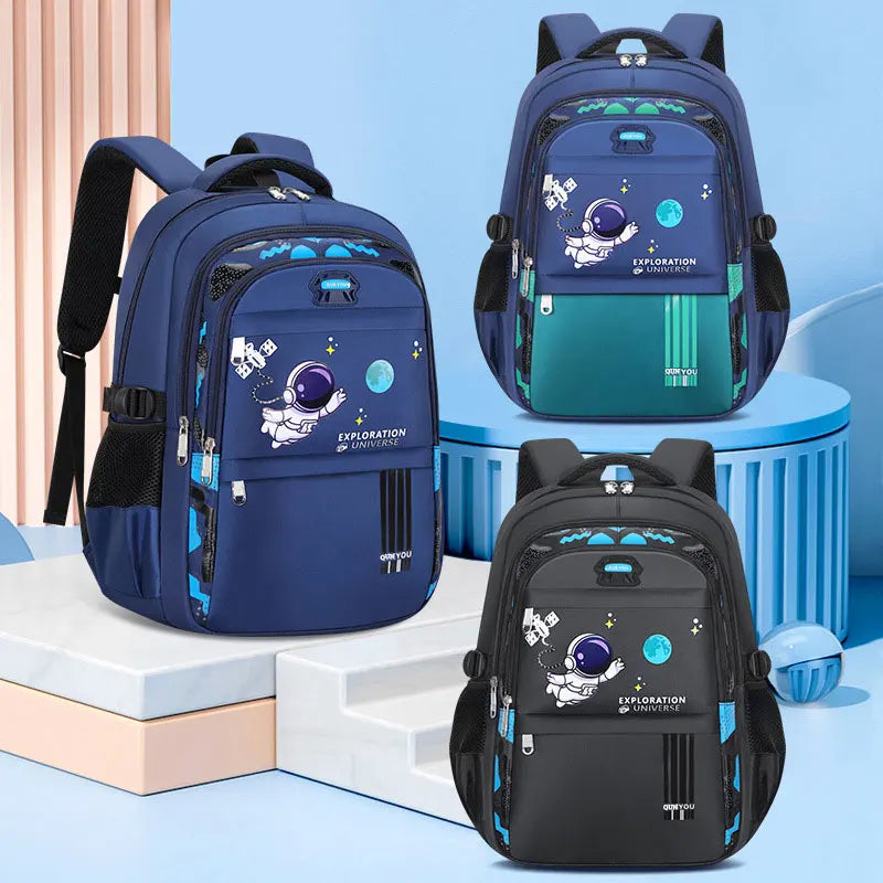Mochila escolar infantil com tema de astronauta, à prova d'água