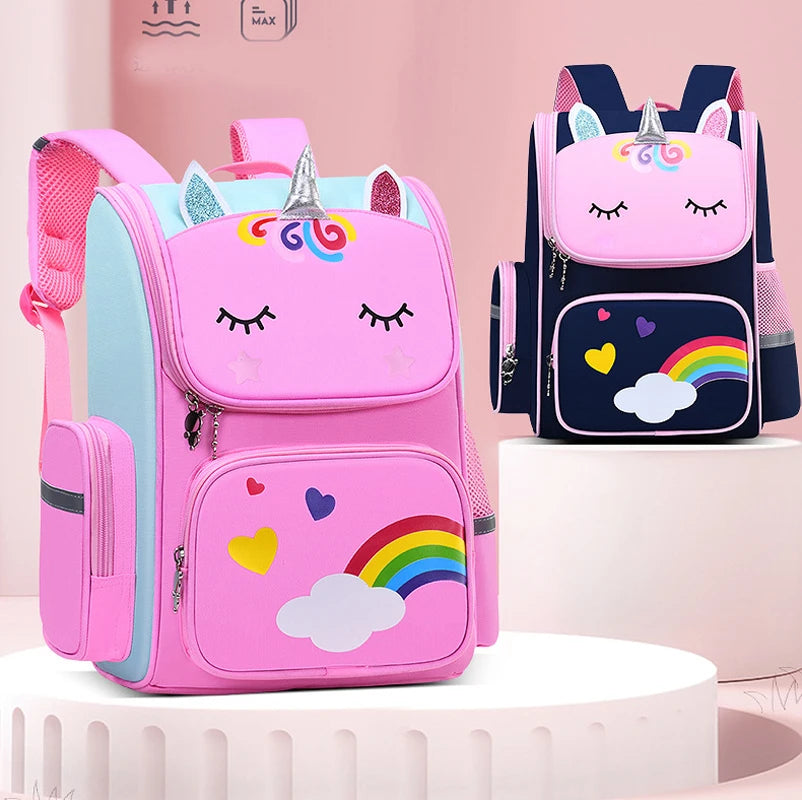Girls' Waterproof Backpack with Unicorn Design