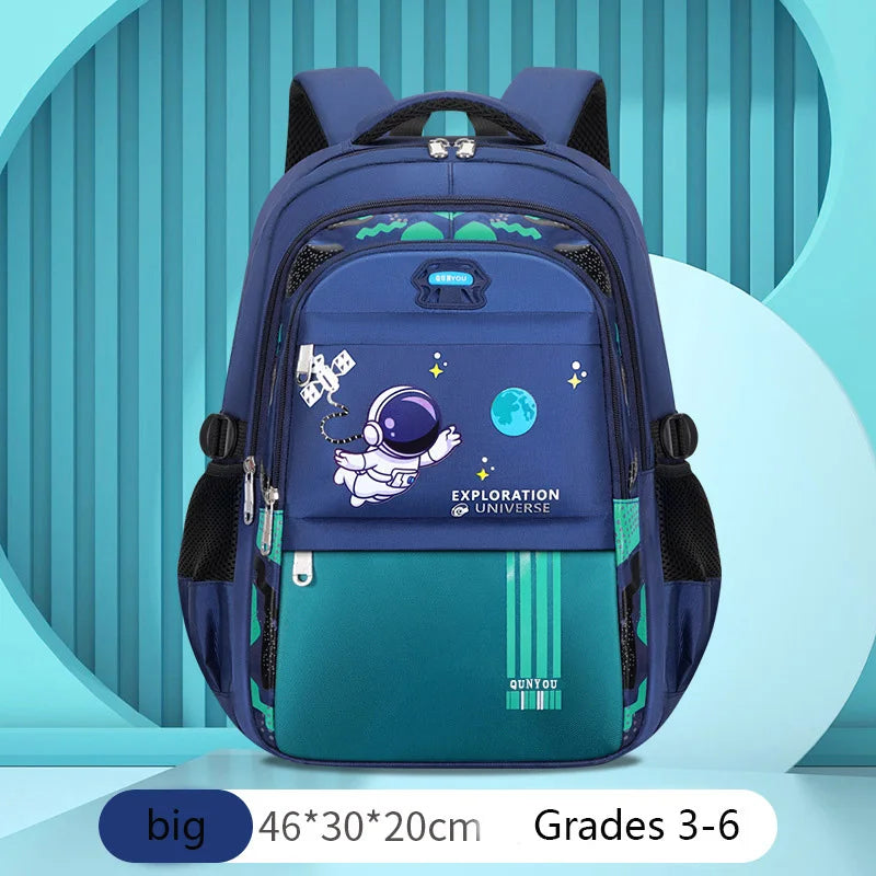 Mochila escolar infantil com tema de astronauta, à prova d'água